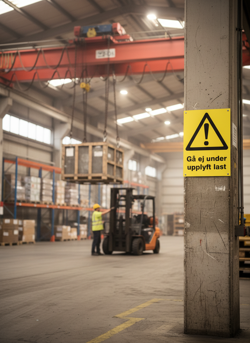 Premium Warning Sign - Do Not Walk Under Lifted Load in Various Materials and Sizes for Professional Safety Marking