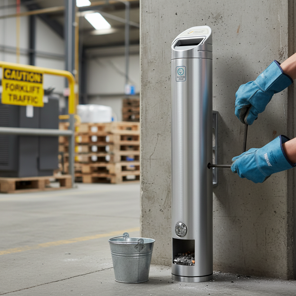 Premium Wall Mounted Aluminium Ashtray Bollard - Durable and High-Performance Outdoor Waste Management Solution | Barriers Co