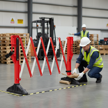 Premium Expanding Barrier System - Sturdy, Portable Solution for Temporary Area Closure