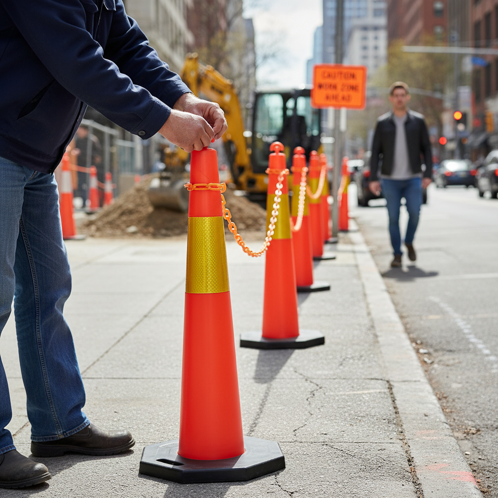 Premium T-Top Traffic Cone - 1150mm Height with 8kg Rubber Base for Enhanced Stability and Visibility