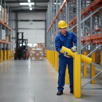 Heavy Duty Clip-On Pallet Racking Protector with Impact Absorption and 15+ Year Lifespan