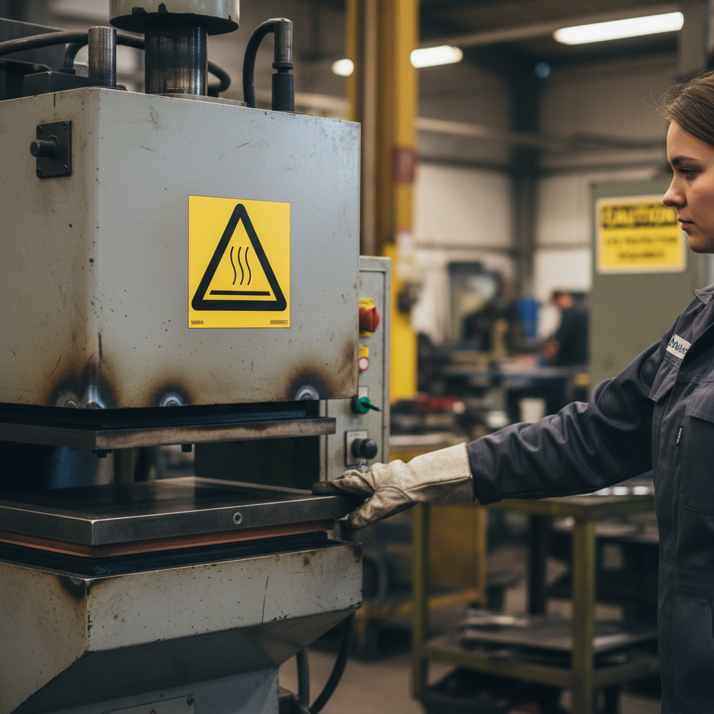 Premium Warning Sign for Hot Surfaces - Durable Self-Adhesive, Plastic, Magnetic, and Aluminum Options Available