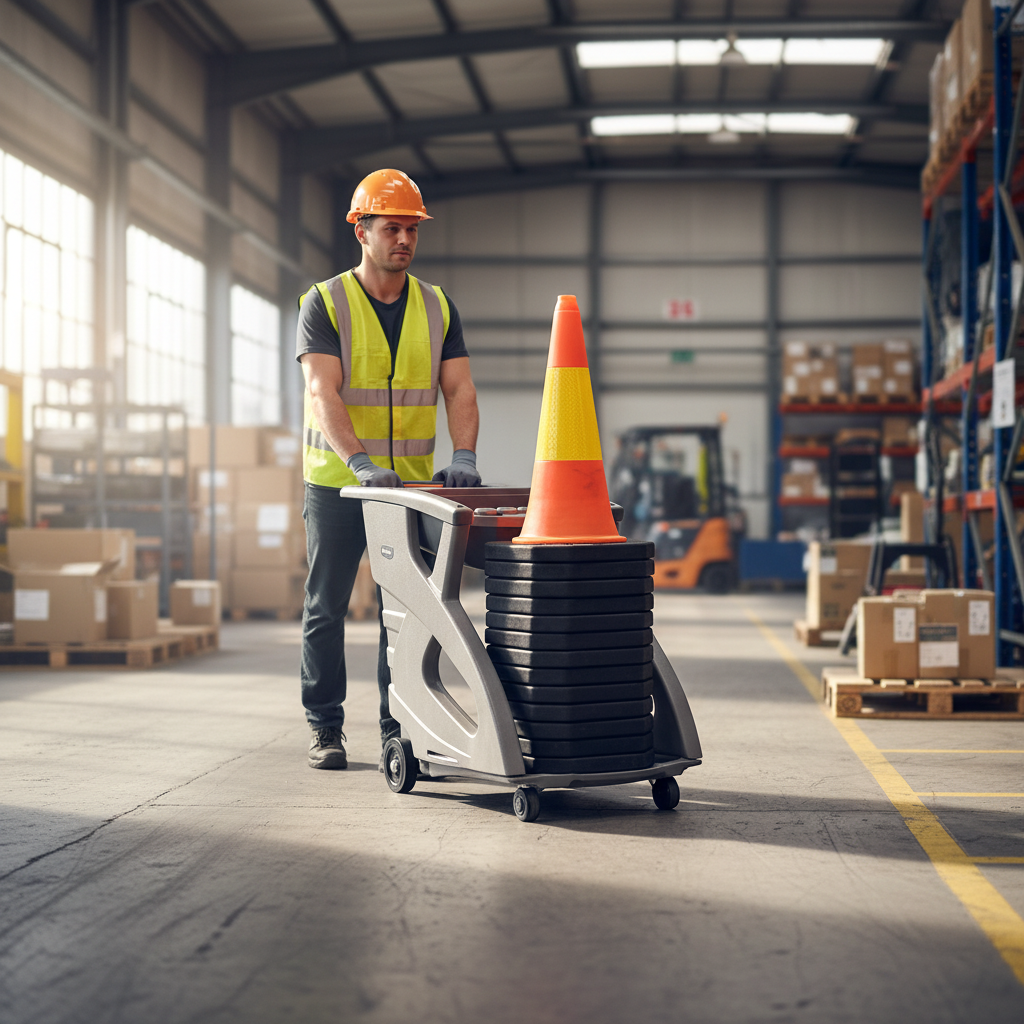 Premium 1m Standard Traffic Cone Set with 9 Cones, 9 Skipper Units, and Accessory Pack for Maximum Visibility