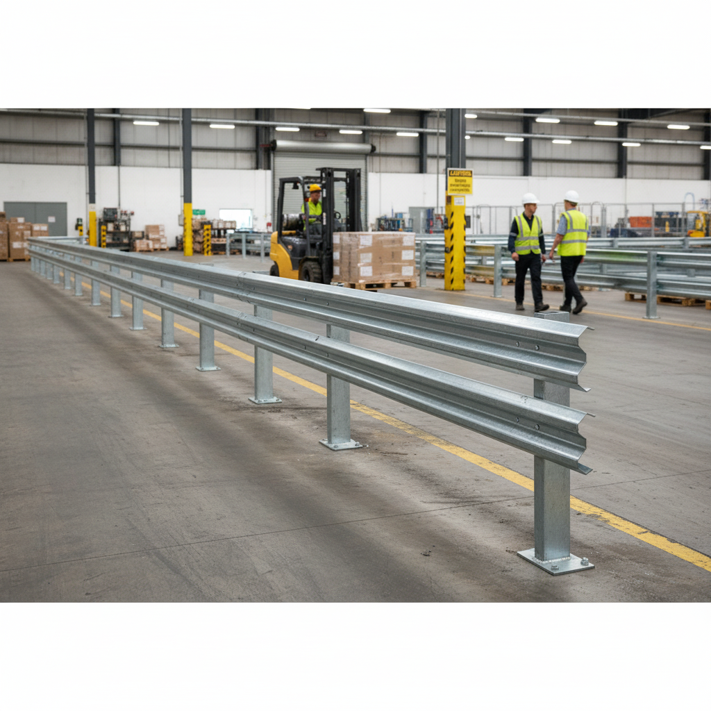Premium Heavy Duty 2000mm Double Run RSJ Crash Barrier Post - Galvanised Steel for Vehicle Safety - Detail View | Barriers Co
