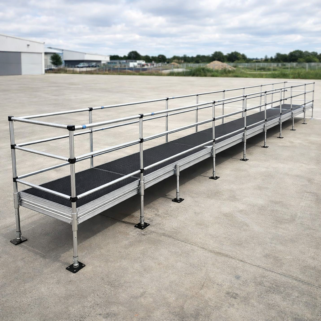 Modular Ramp Kit – 1500mm x 9200mm – Double Height Handrails – Wheelchair Access
