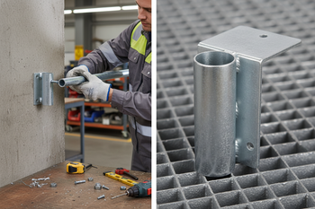 Premium Single Railing Bracket for Secure Installation on Loading Docks - High-Quality Professional Grade for Industrial and Commercial Applications