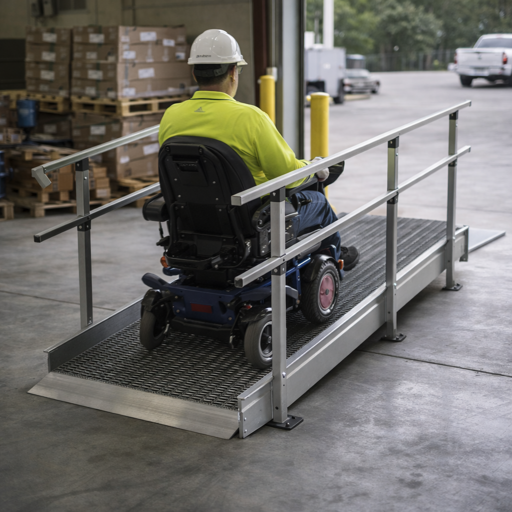 Modular Ramp System – 1500mm x 1360mm – Double Height Handrails – Portable