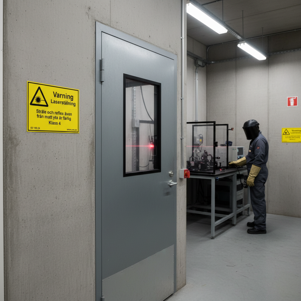 Premium Warning Sign for Laser Radiation Class 4 - Durable Material Options and Easy Installation for Safety Compliance