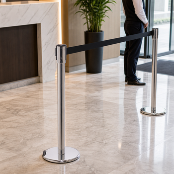 Belt Barrier System with Cast Iron Base 3.4m x 50mm for Crowd Control