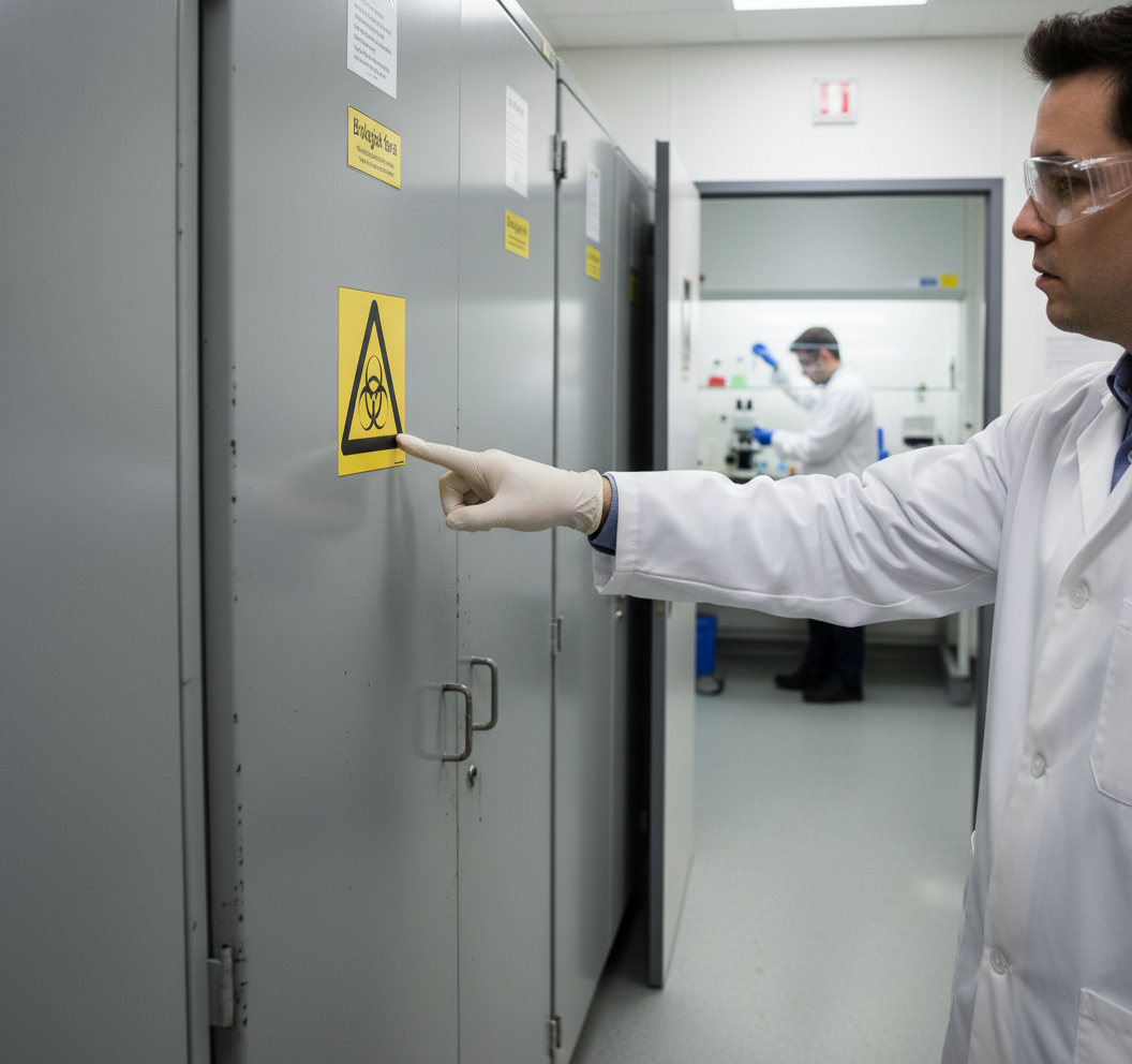 Professional Warning Sign for Biological Hazard - Self-Adhesive, Plastic, Magnetic, and Aluminum Options Available