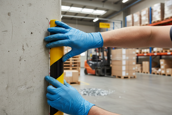 Premium Corner Protection Profile C25R - Self-Adhesive with High-Visibility Yellow/Black Striping for Impact Protection