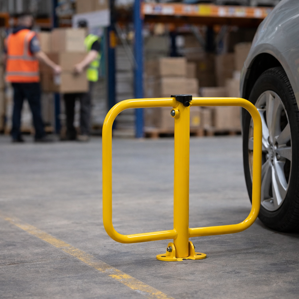 Folding Parking Bollard – Yellow – High Visibility – Commercial Use