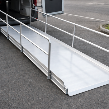 Vehicle Accessible Ramps – 5790mm L x 1000mm W – Folding Handrails – Commercial