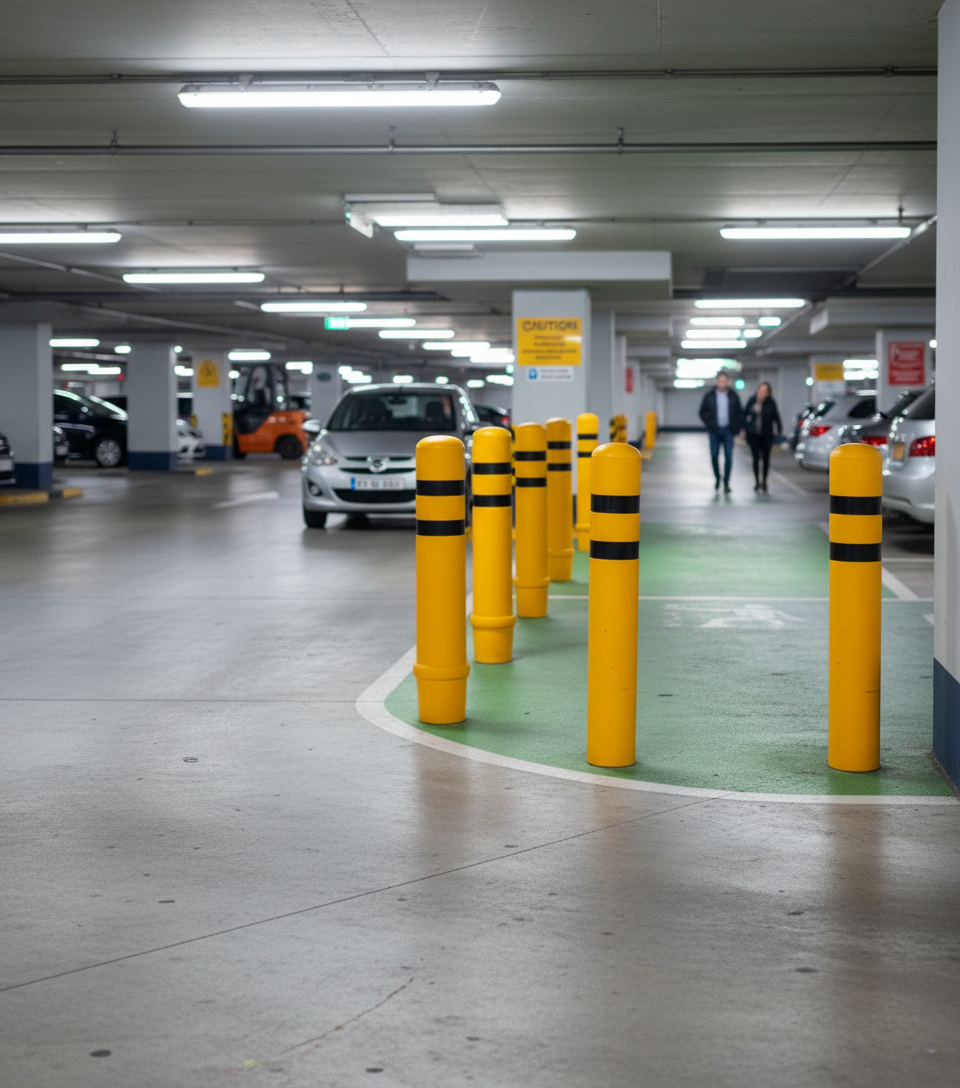 Premium Heavy Duty Plastic Bollard Covers for Steel Protection – Weather-Resistant with No Maintenance Required