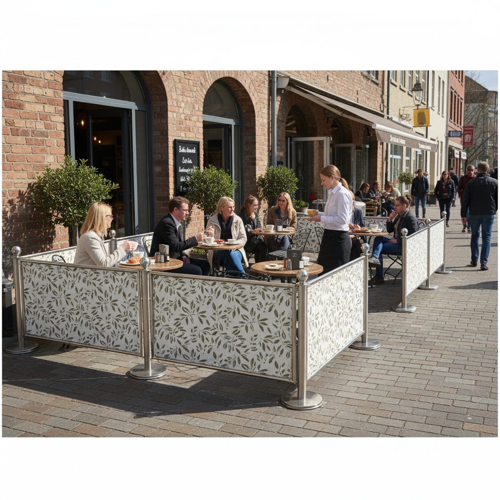 Professional Custom-Printed Café Barrier Package - 15 Meter Setup with Premium Posts and Durable Banners