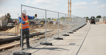 Premium Temporary Fence Complete Set - 105m with Panels, Bases, and Couplers - High-Quality Professional Grade for Industrial and Commercial Applic...