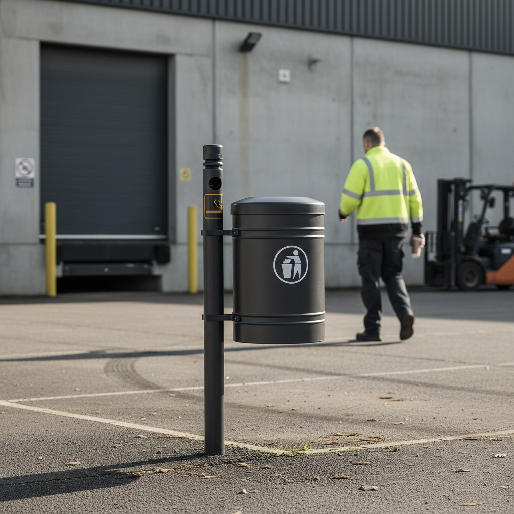 Premium Heavy Duty 40L Litter Bin for Outdoor Use with Self-Extinguishing Design and Easy Maintenance Features | Barriers Co