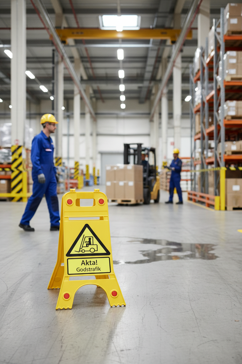 Premium Heavy Duty Floor Sign with Warning Message for Cargo Traffic - Durable and Portable Construction for Safety in Industrial Areas