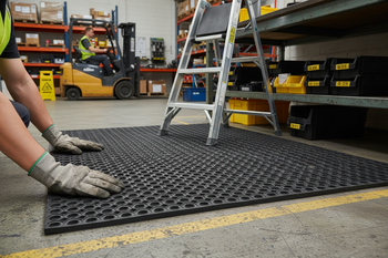 Premium Anti-Slip Rubber Mat for Large Areas - Heavy Duty, Durable, and Comfortable with Effective Drainage