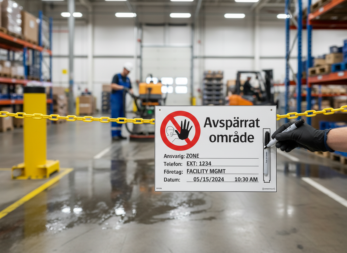 Premium Prohibition Sign with Whiteboard Functionality, Complete with 2m Chain, 2 Carabiners and Whiteboard Marker