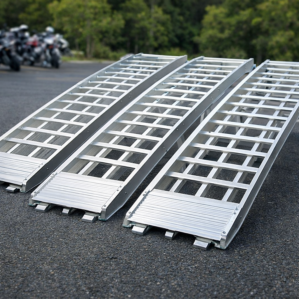 Extra Wide Motorcycle Ramp Kit – Black – 600-680kg Capacity – Outdoor Use