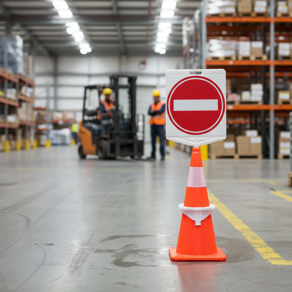 Professional Sign Holder for Soft Warning Cones - Durable and Reflective with Multiple Message Options