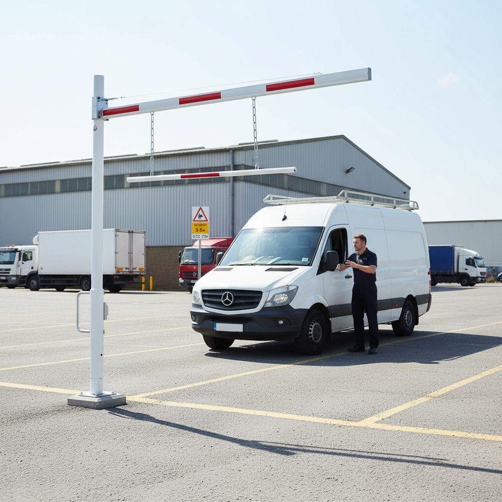 Premium Rotating Height Restriction Barrier with Adjustable Clearance for Vehicle Control in Industrial and Parking Areas