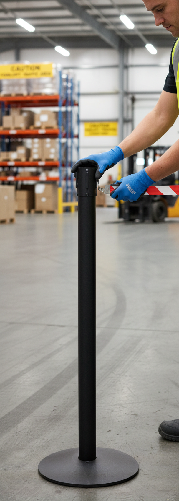 Professional Receiver Post for Belt Stanchions - Heavy Duty Solution for Queue Management and Traffic Control