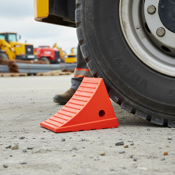 Premium General Purpose Wheel Chock for Vehicles up to 13,608kg - Durable UV Stabilized Polyurethane with Recessed Carry Handle