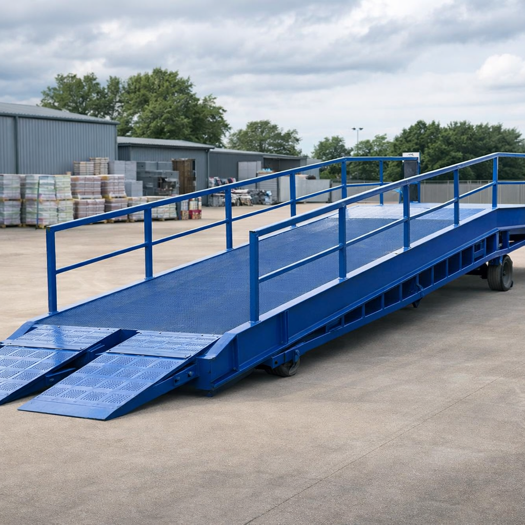 Yard Ramp with Handrails – Black – 15000kg Capacity – Industrial Use