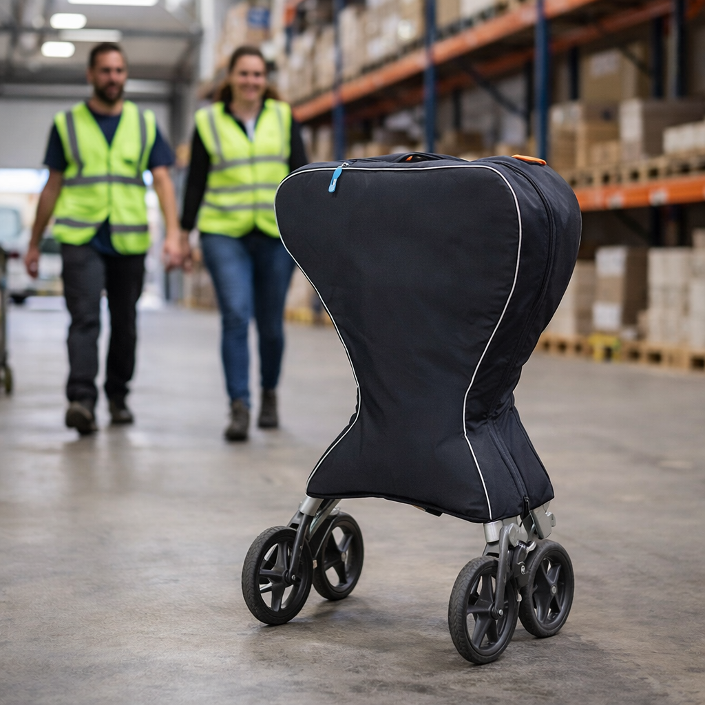 Rollator Transport Bag – White – Easy to Use – Mobility Aid Accessory