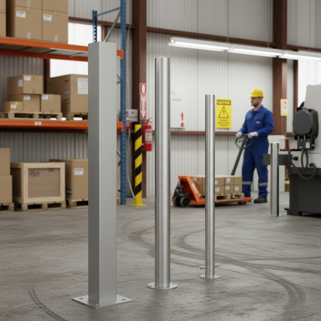 Premium Heavy Duty Stainless Steel Safety Barrier Post Ø 60 mm-102 mm with Corrosion Resistance and Versatile Mounting Options