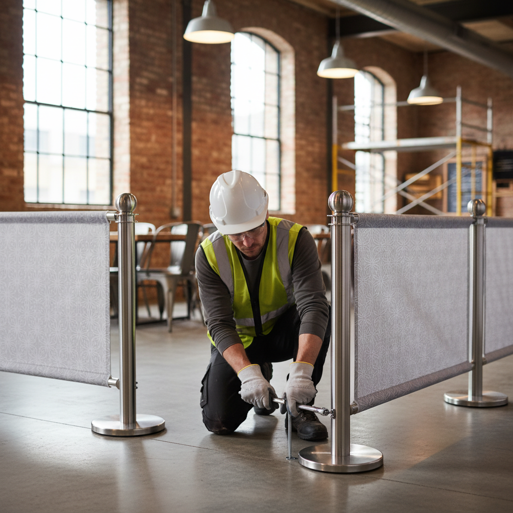 Complete 16.5-Meter Premium Café Barrier Package with Custom Printed Banners and Durable Poles