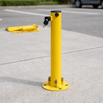 Folding Parking Bollard – Yellow – 62mm Diameter – Commercial Use