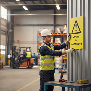 Premium Warning Sign for Motor Vehicles - Durable Self-Adhesive, Plastic, Magnet & Aluminum Options in A3 Size