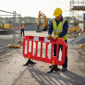 Premium Pedestrian Barrier with Lightweight HDPE Construction and Easy Deployment System for Enhanced Site Safety