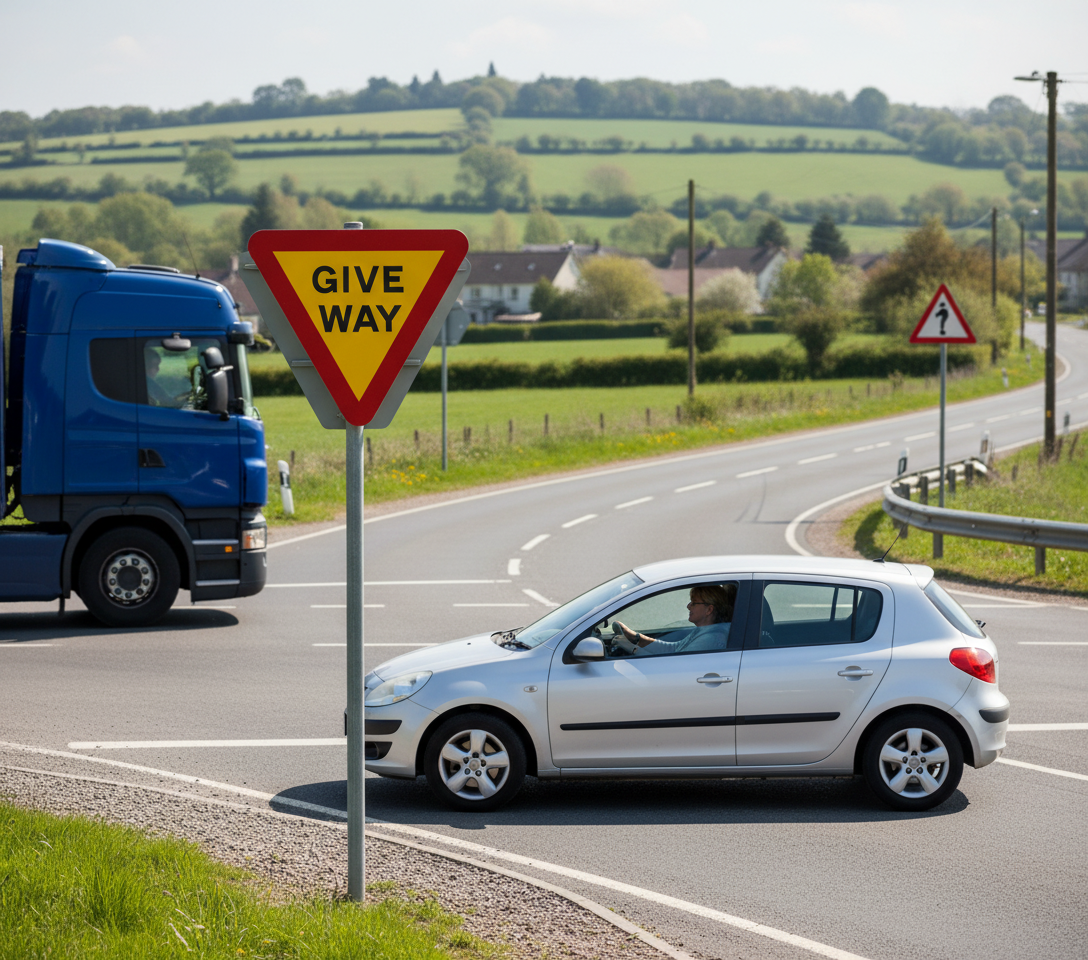 Premium Traffic Sign for Unconditional Yielding Obligation - 90cm Size for Enhanced Road Safety