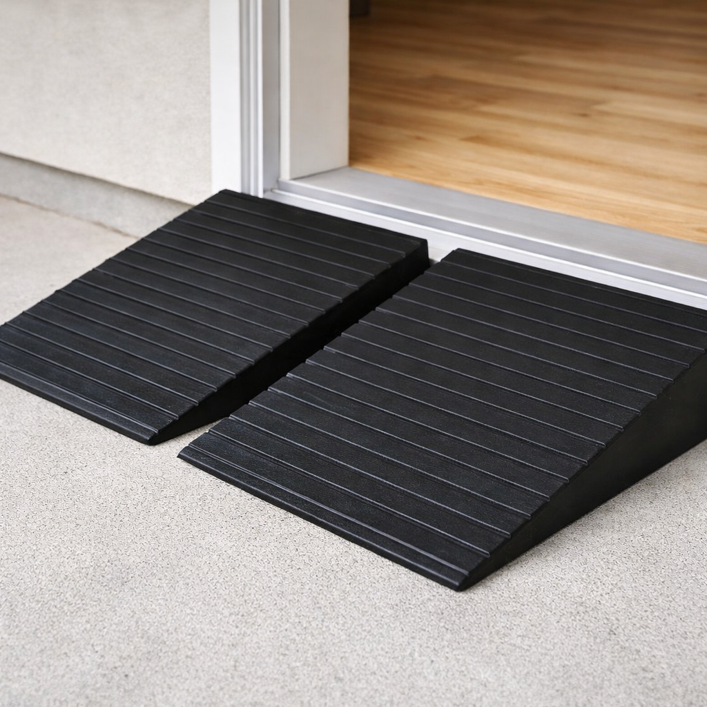 Rubber Threshold Ramp – 90mm High x 500mm Wide – Heavy Duty – Wheelchair & Trolley Access
