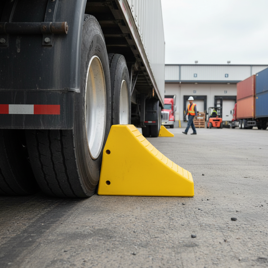 Heavy Duty Wheel Chock for Supersized Haul Trucks - Durable Urethane Construction for Safety and Stability