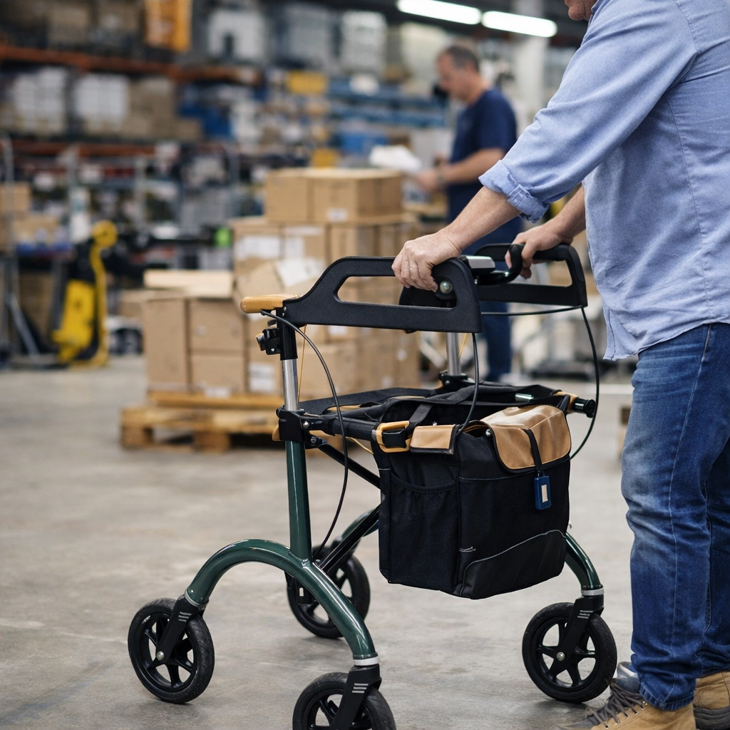 Carbon Bariatric Rollator – British Racing Green – 180kg Capacity – Mobility Aid