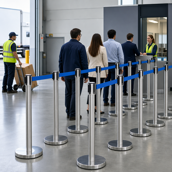 Belt Stanchion Set with 2m Blue Belt for Event Management (Pack of 10)