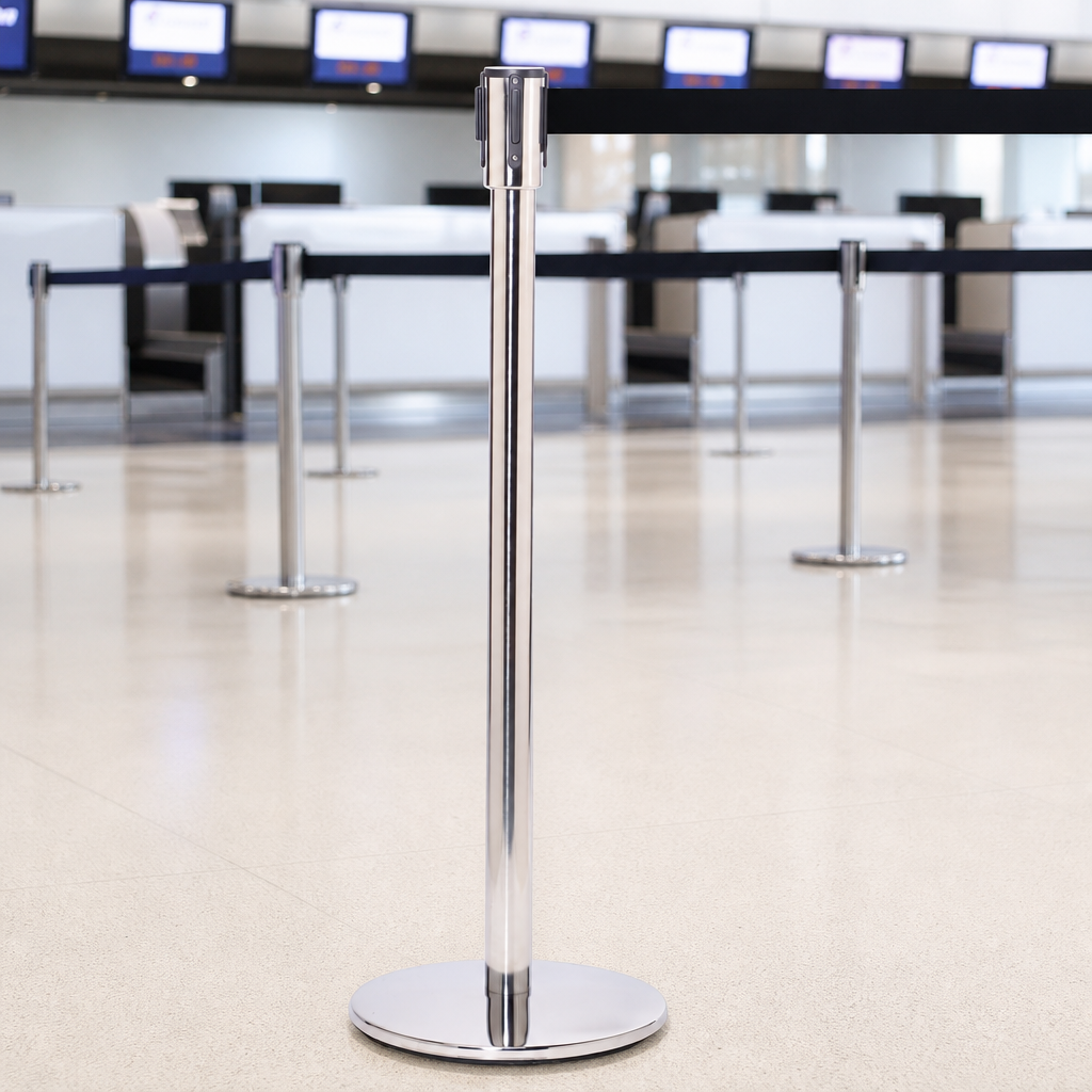 Retractable Belt Barrier System 3.4m for Airports & Retail