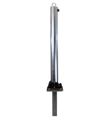 Galvanised Fold Down Parking Post Integral Lock & Top Mounted Chain Eyelet