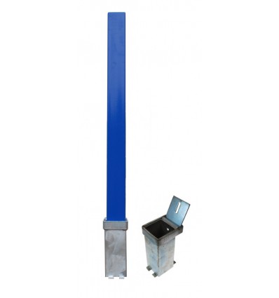 Heavy Duty Blue Removable Security  Security Post & 2 x Ground Bases