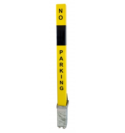 Heavy Duty Yellow Removable Security Post With No Parking Logo