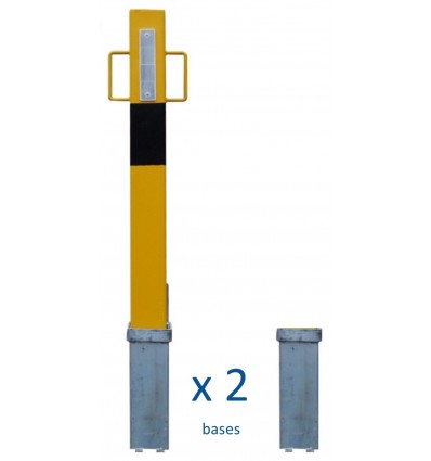 Heavy Duty Yellow Removable Security Post With Lift Out Handles