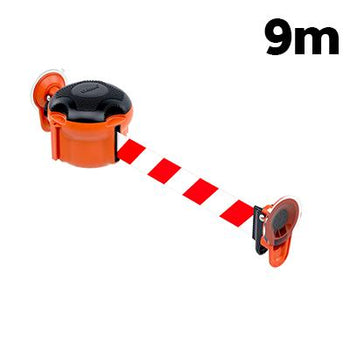 BarrierPlus® XS 9m Glass-Fixing Retractable Safety Barrier Kit (KIT09) – Premium Wall-Mounted Crowd Control & Access Restriction