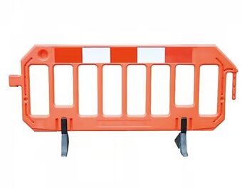 Blow Moulded Barriers - Orange with Red/White Reflective Panel - 1000mmH x 2000mmL x 50mmD