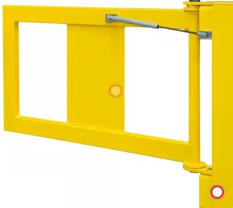 Indoor Black Bull Railing System Gate - 835 x 475mm - Yellow - Self Closing