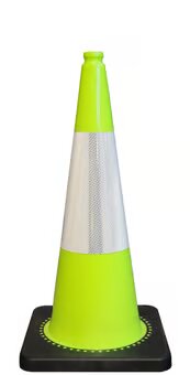 Unbreakable Green PVC Road Cone - 500mm